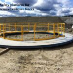 Safety platform for remove concave liners